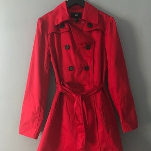 H&M Red Trench Coat